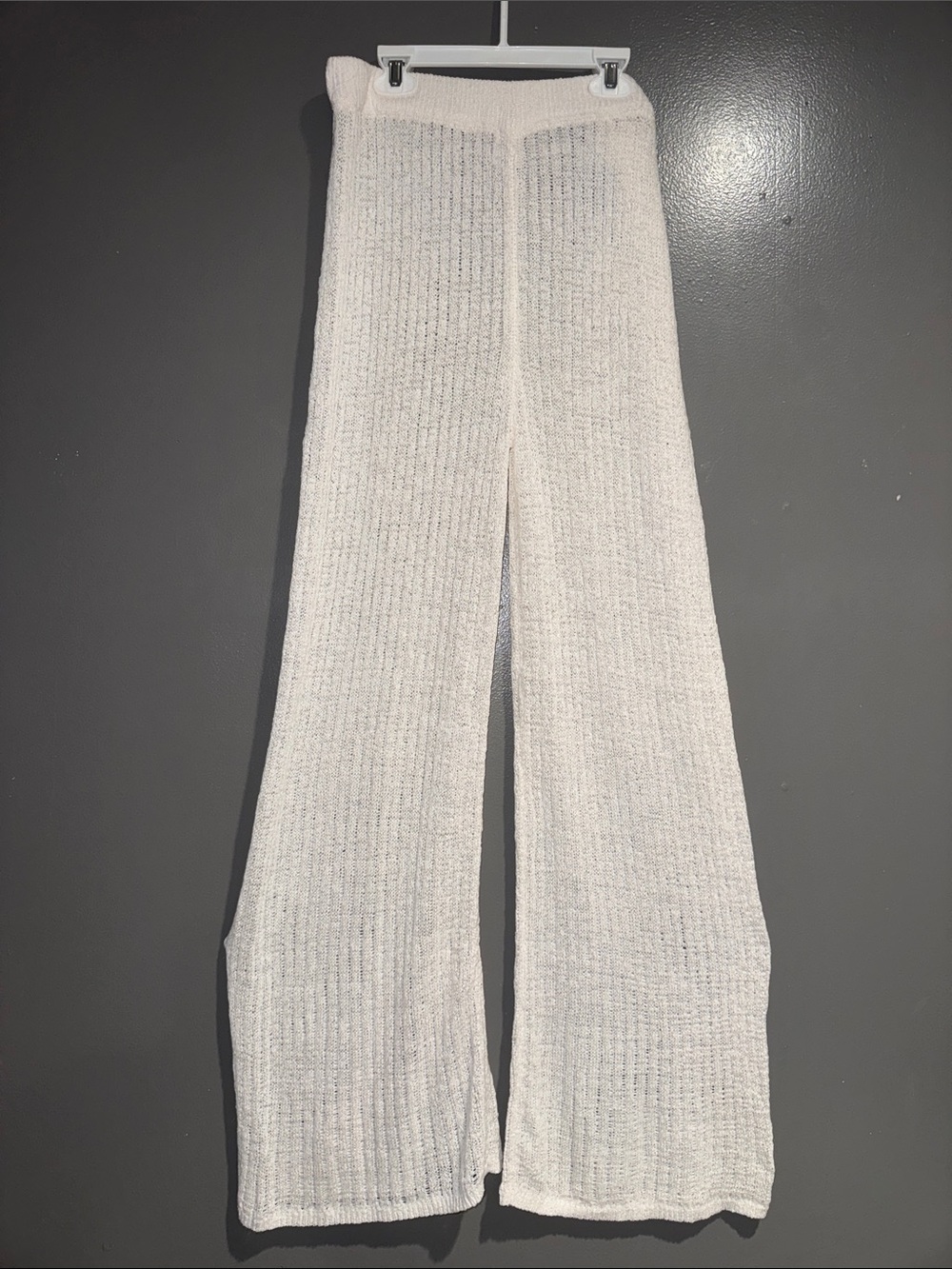 Shade & Shore Cream Ribbed Wide-Leg Swim Coverup Pants